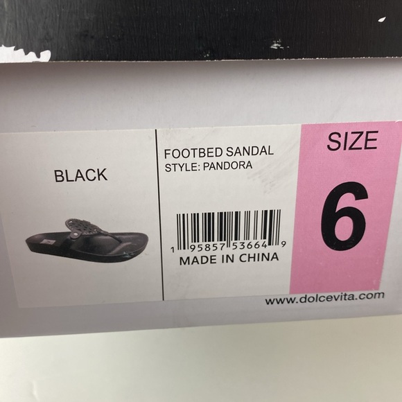 Dolce Vita footbed sandal Pandora size 6 black sandals NEW in box - Picture 3 of 13